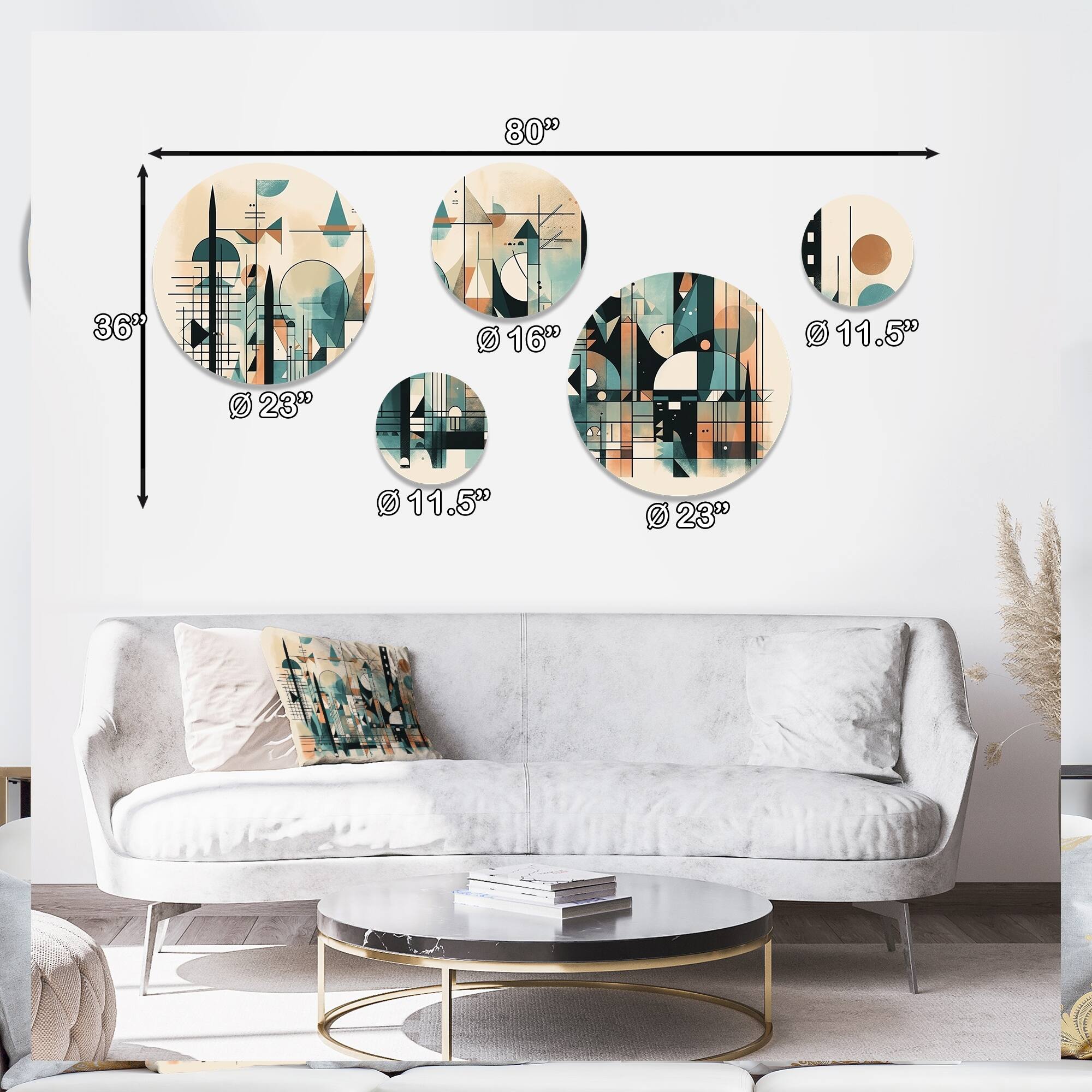 Designart "Blue And Black Geometric Shadows II" Minimalism Metal Wall